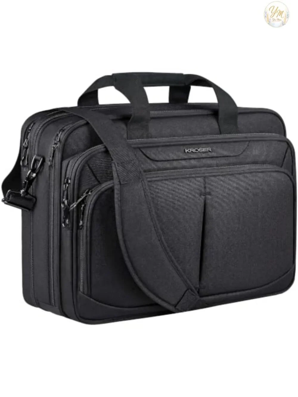 Laptop Bag Expandable Briefcase Business Work Bag Canvas Water-repellent 17.3
